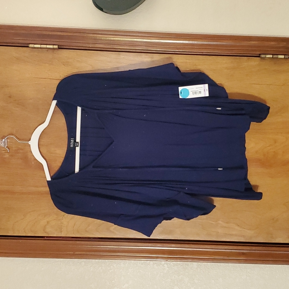 A.n.a. navy peasant blouse NWT pxxl